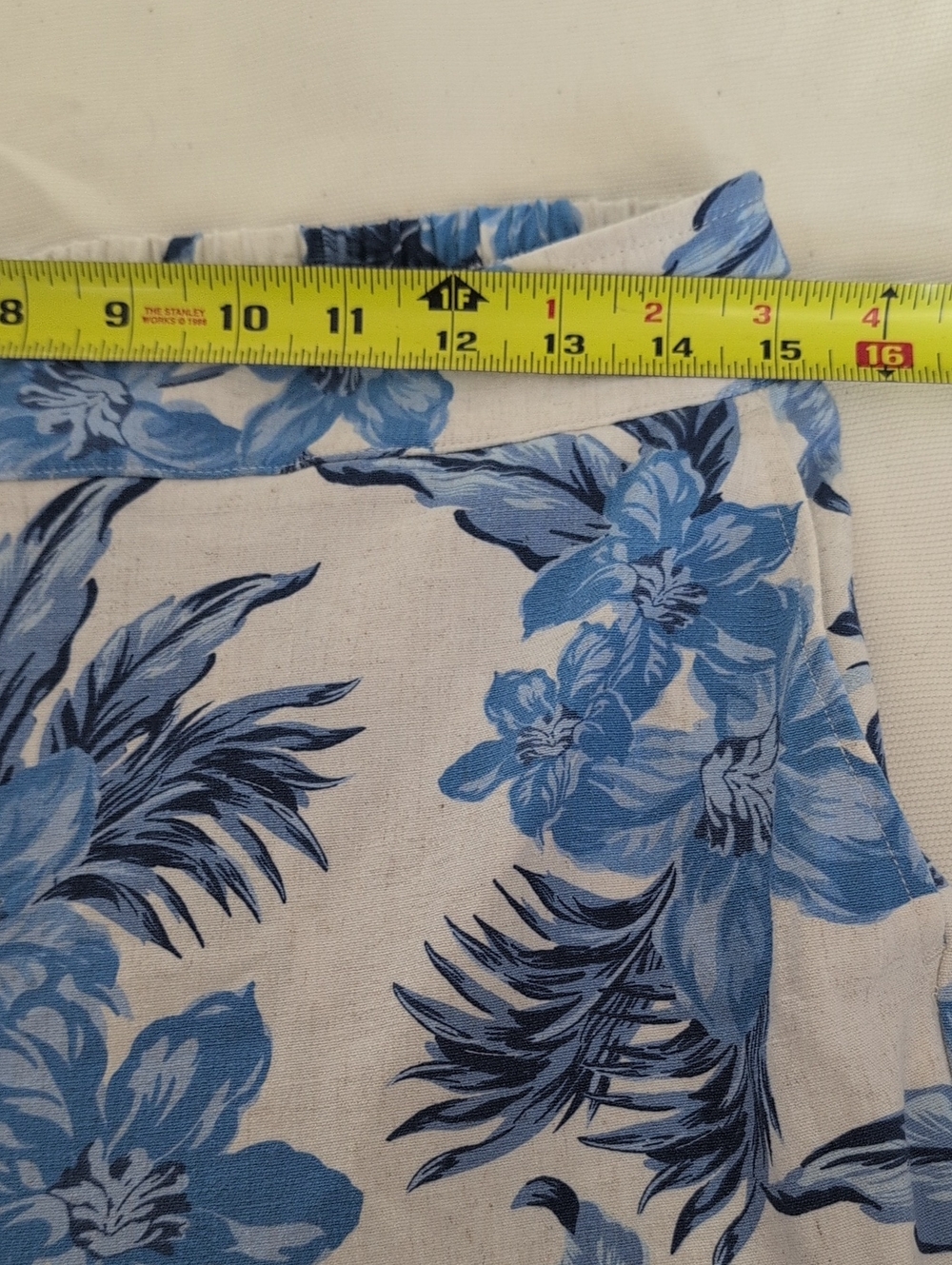 Draper's & Damon's Women's Blue Floral Wide-Leg Linen Blend Cropped Pants Petite - Picture 8 of 11